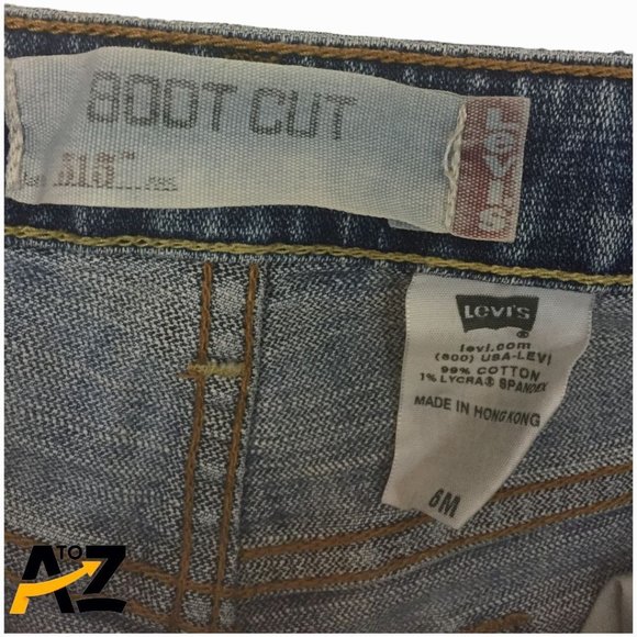 Levis 315 Womens Shaping Boot Cut Jeans Size 6M Distressed Blue Stretch 5 Pocket - Picture 9 of 12